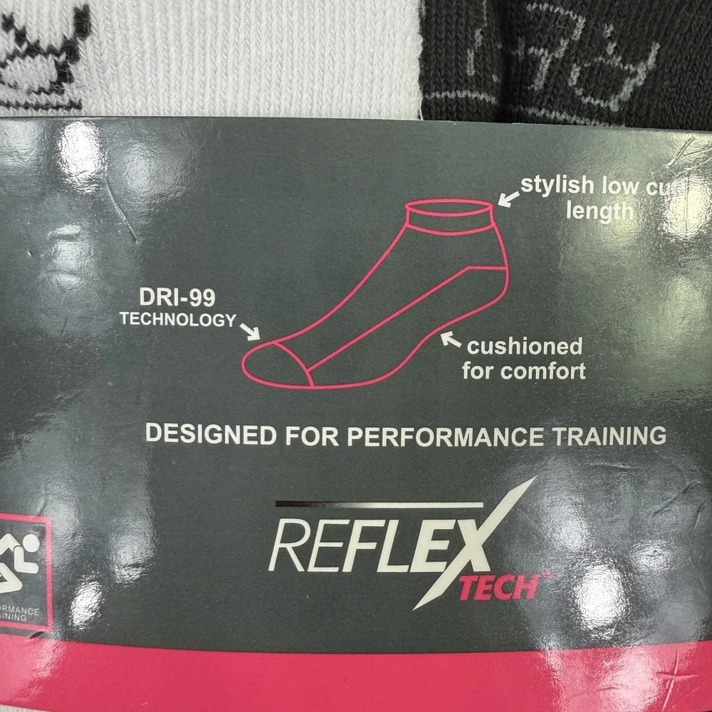 Reflex Tech Womens Low Cut Athletic Socks 6 Pairs Cushioned Moisture Wicking
